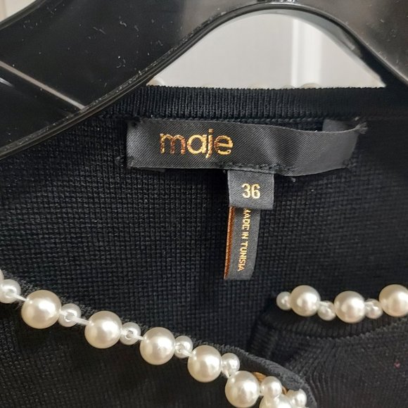 Maje Black Pearl Button Cardigan - Picture 3 of 8